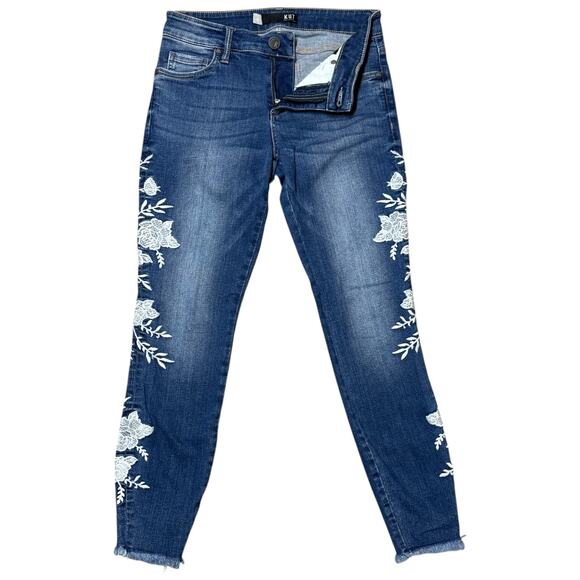 KUT from the Cloth Connie Ankle Skinny Floral Embroidered Jeans 4 - Picture 2 of 4